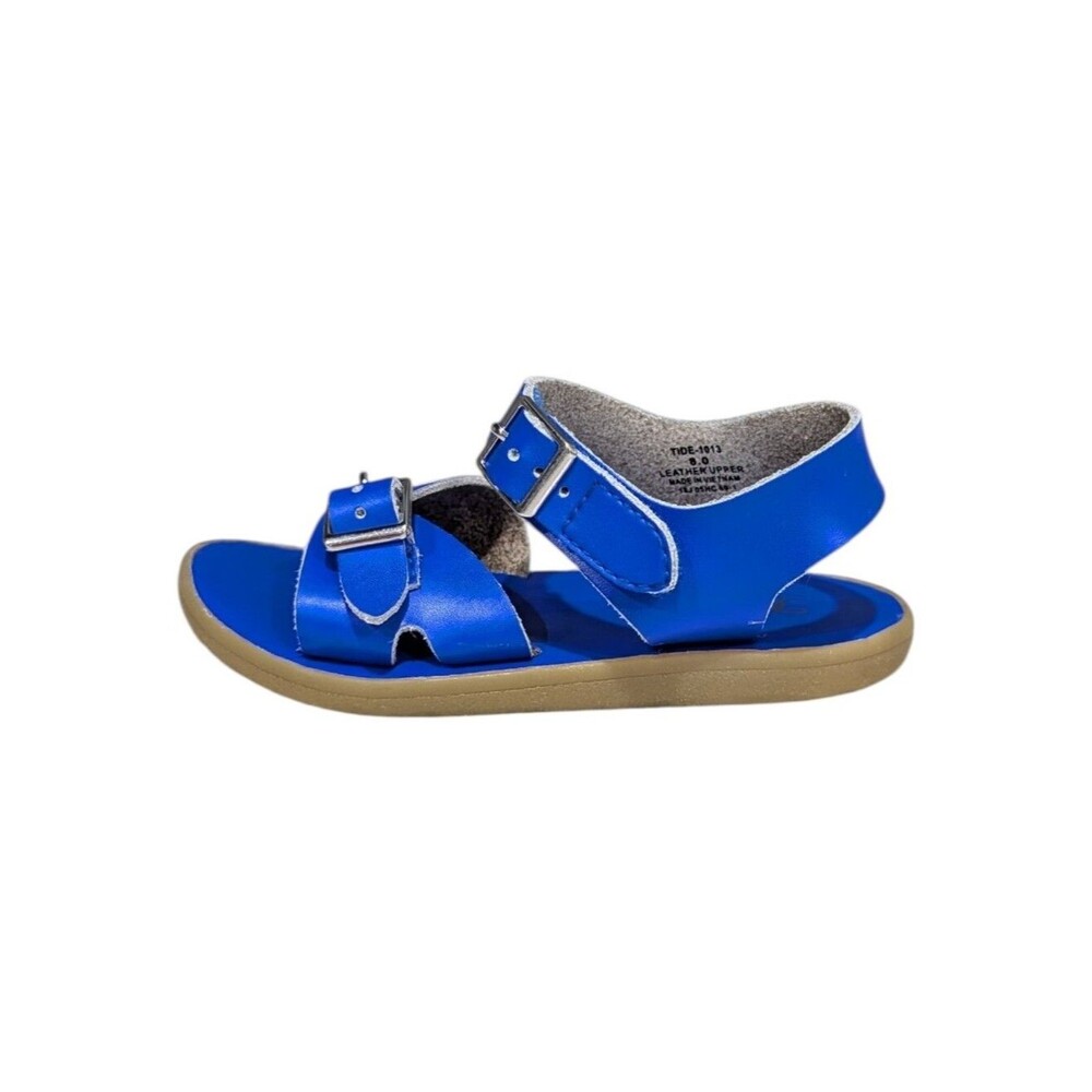 Footmates Kids Tide Saltwater Sandal Adjustable Blue Leather Toddler Girls Sz 8